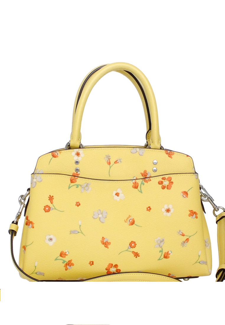 Coach Mini Lillie Carryall With Mystical Floral Print - Yellow Multi