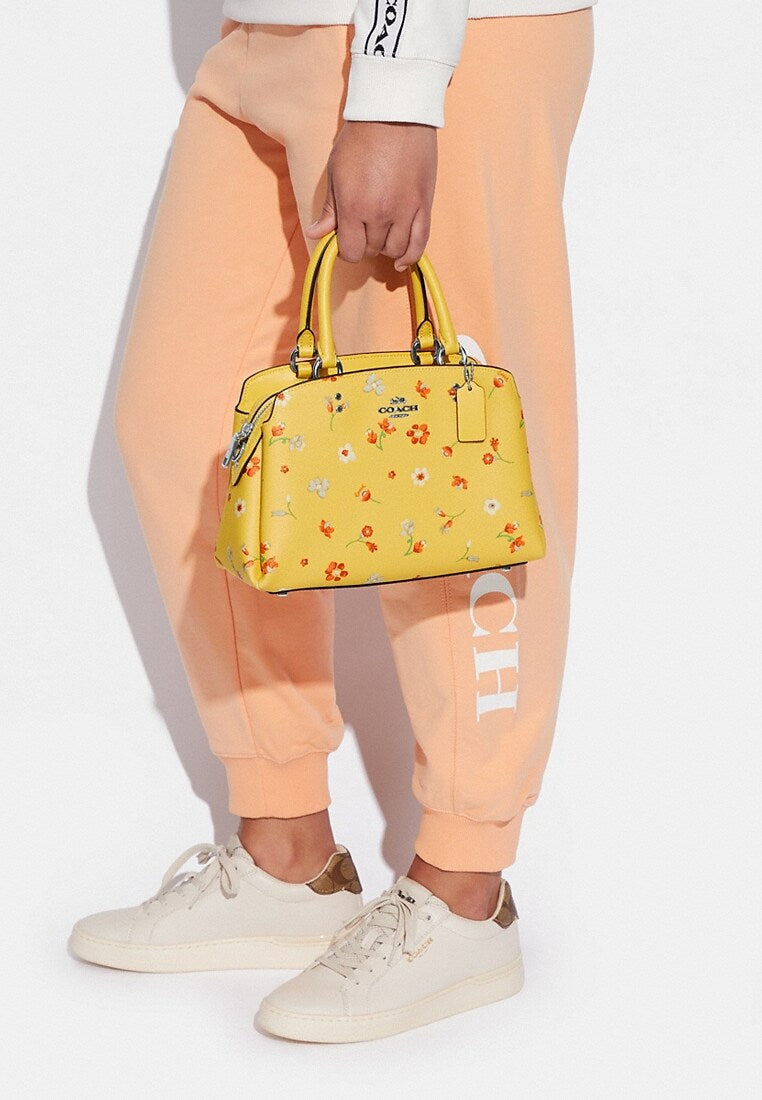 Coach Mini Lillie Carryall With Mystical Floral Print - Yellow Multi
