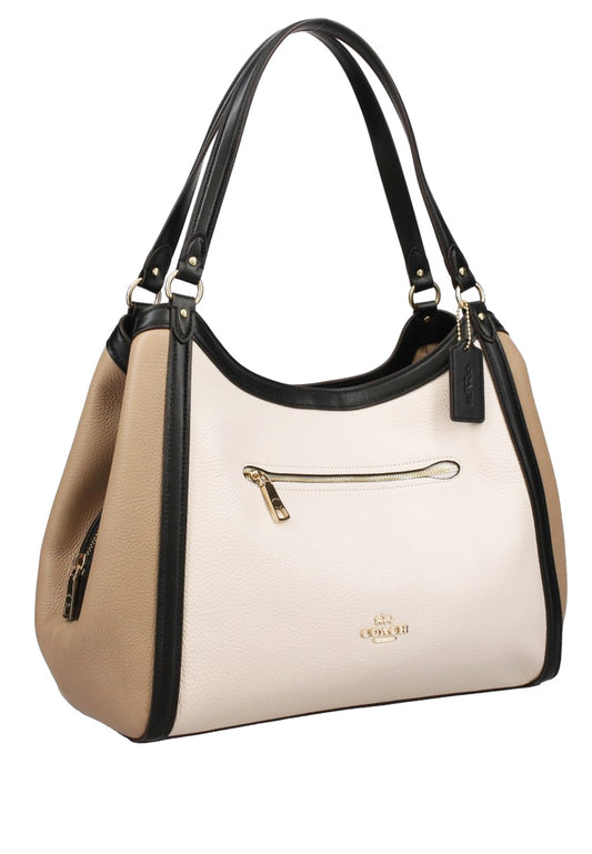 Coach Kristy Shoulder Bag In Colorblock - White/Beige