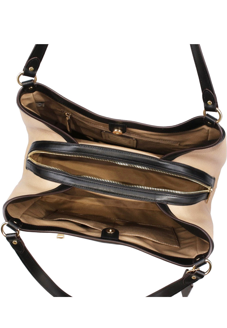 Coach Kristy Shoulder Bag In Colorblock - White/Beige