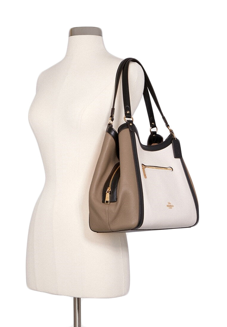 Coach Kristy Shoulder Bag In Colorblock - White/Beige