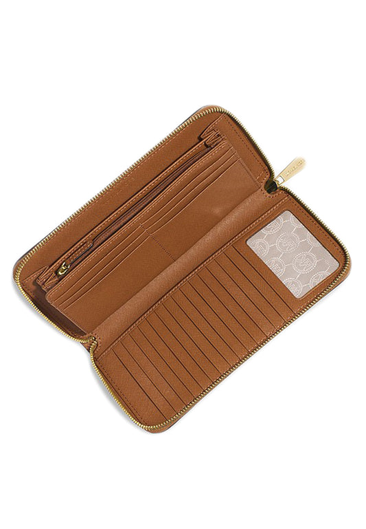 Michael Kors Jet Set Travel Saffiano Leather Continental Wallet (Brown)