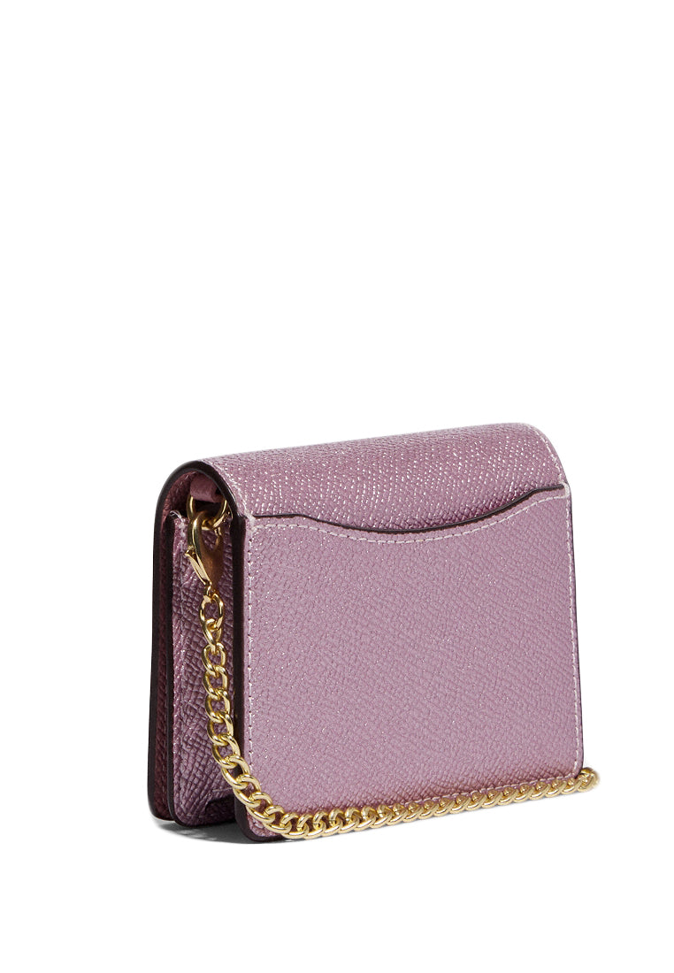 Coach Mini Wallet On A Chain - Metallic Pink