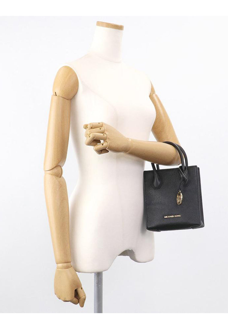 Michael Kors Mercer Extra-Small Pebbled Leather Crossbody Bag - Black