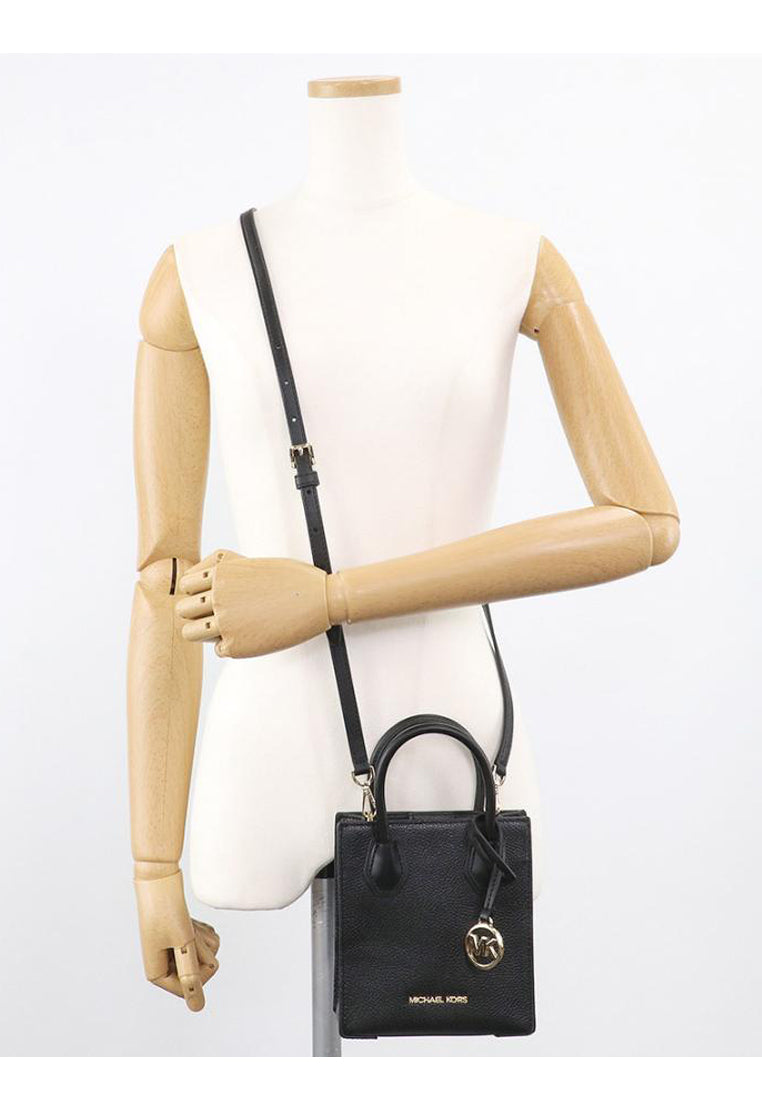 Michael Kors Mercer Extra-Small Pebbled Leather Crossbody Bag - Black