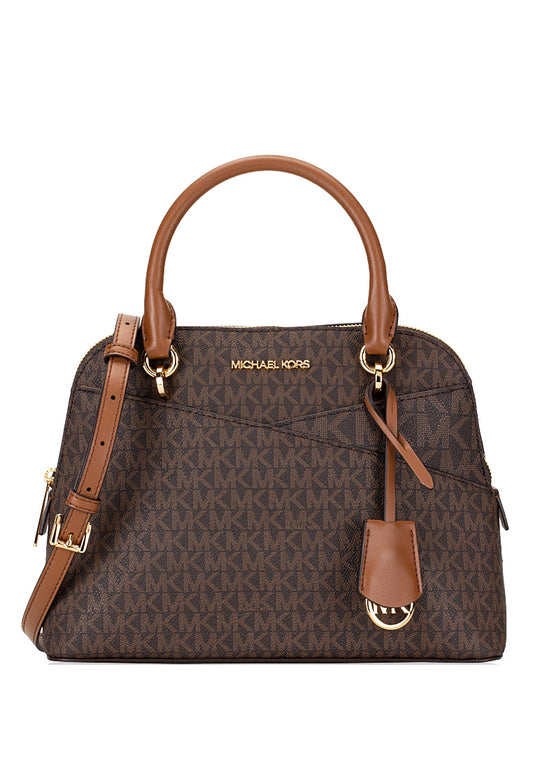 Michael Kors Jet Set Medium Logo Dome Satchel - Brown