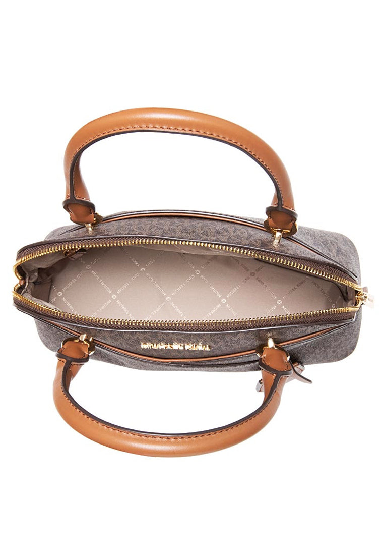 Michael Kors Jet Set Medium Logo Dome Satchel - Brown
