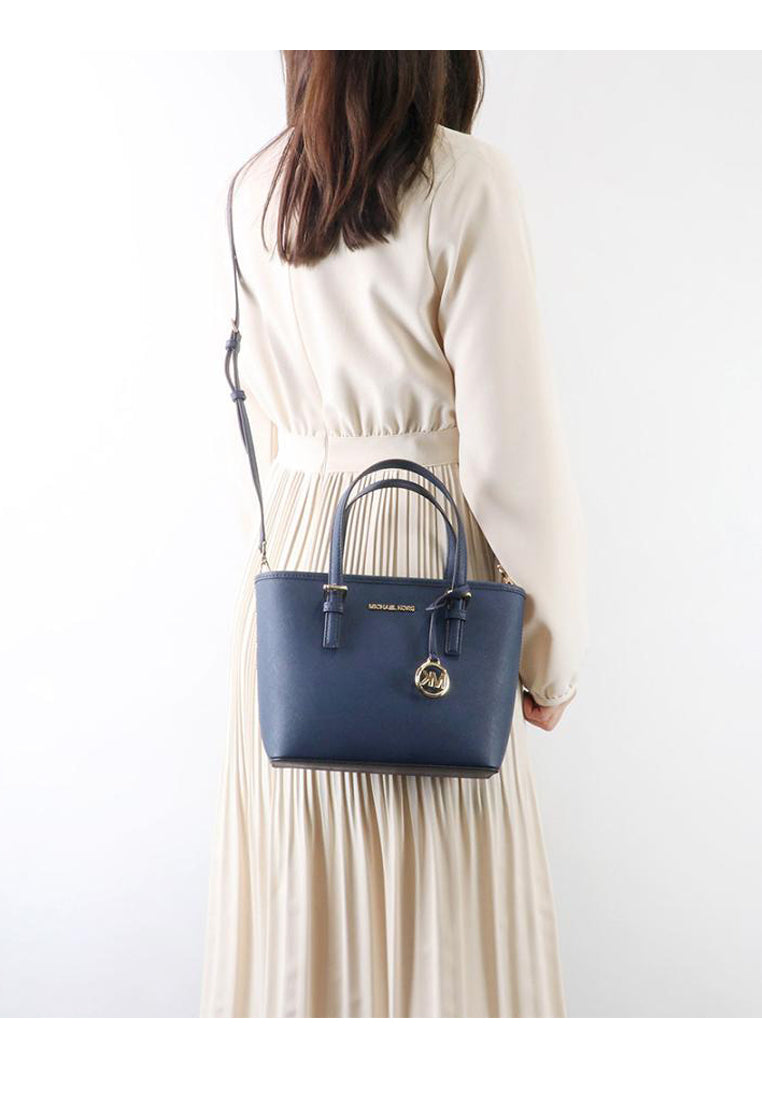 Michael Kors Jet Set Travel Extra-Small Top Zip Tote Bag - Navy