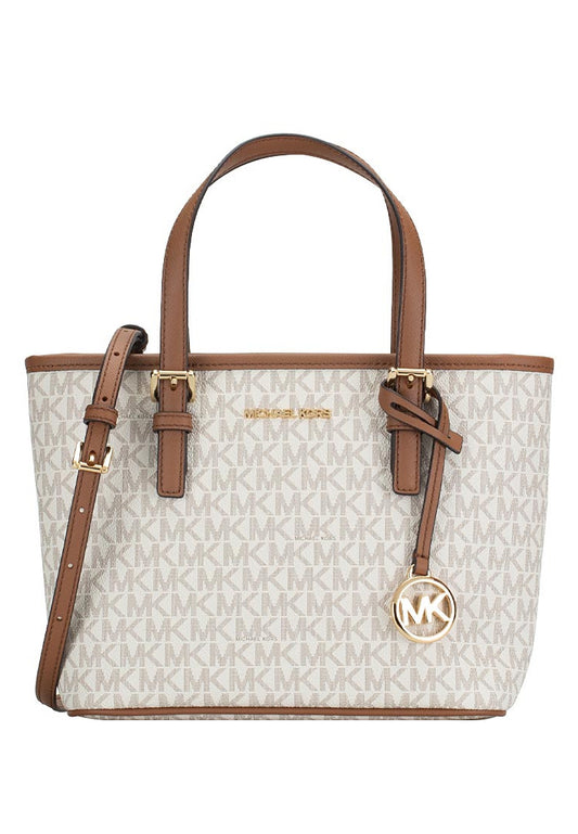 Michael Kors Jet Set Travel Extra-Small Logo Top-Zip Tote Bag - Vanilla