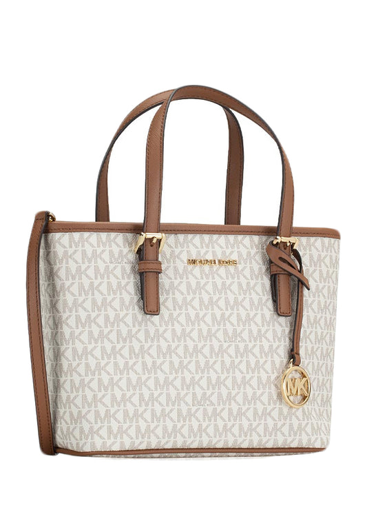 Michael Kors Jet Set Travel Extra-Small Logo Top-Zip Tote Bag - Vanilla