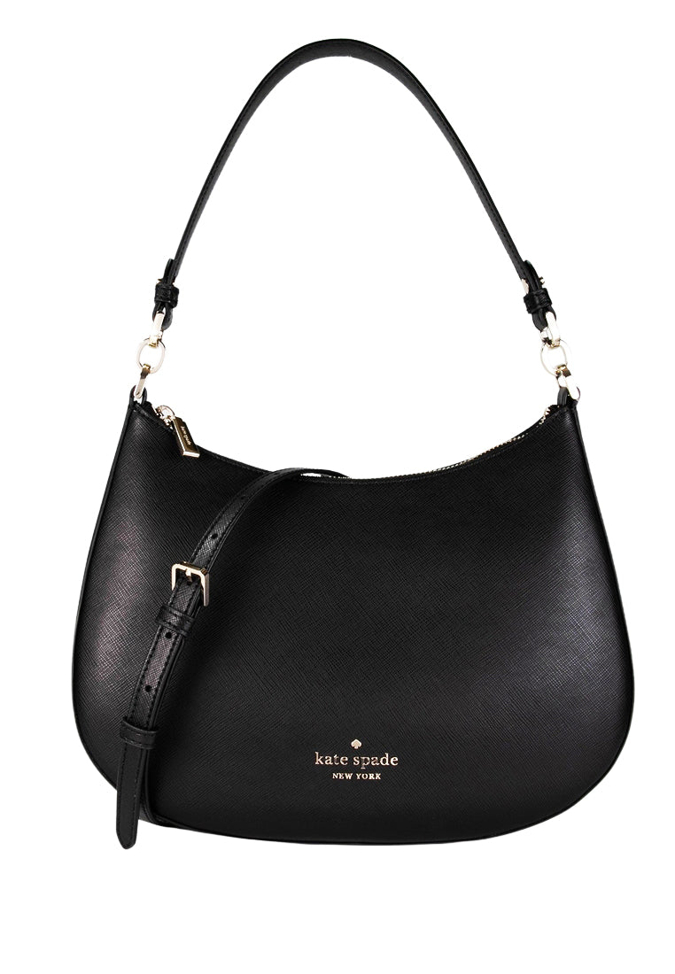 Kate Spade Staci Saffiano Leather Shoulder Bag - Black