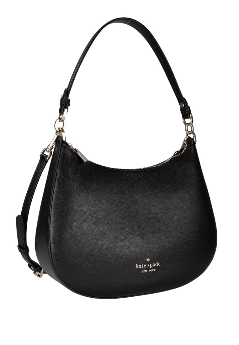 Kate Spade Staci Saffiano Leather Shoulder Bag - Black