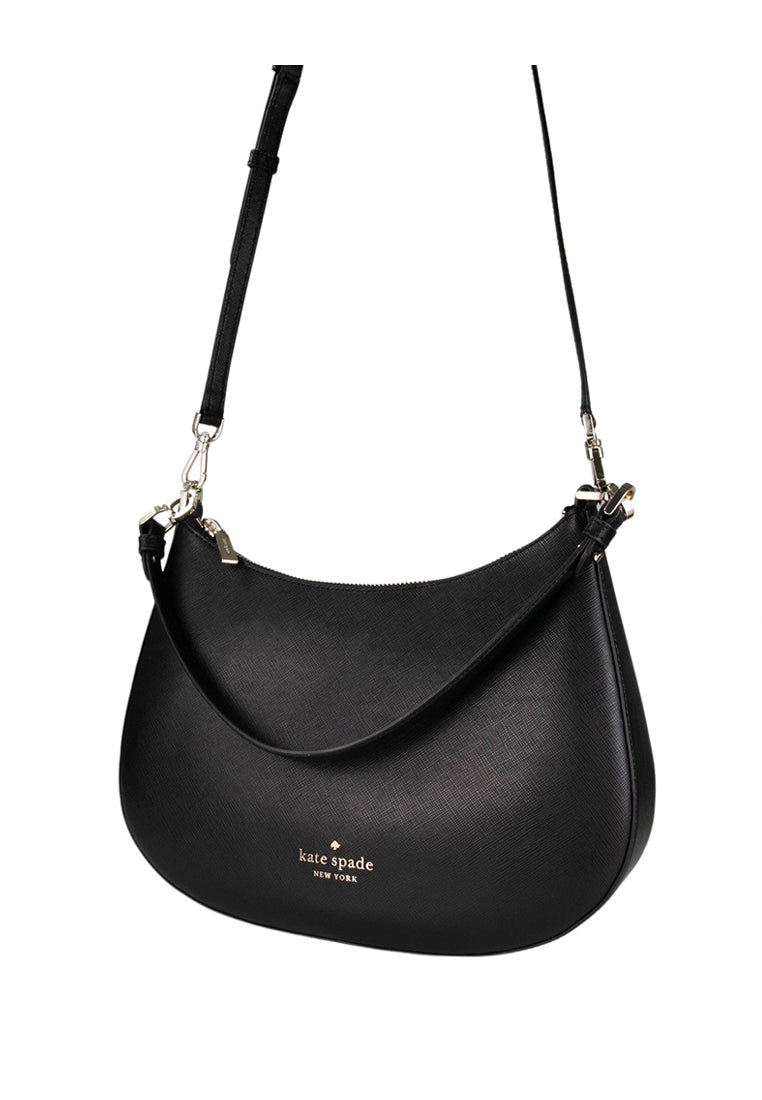 Kate Spade Staci Saffiano Leather Shoulder Bag - Black
