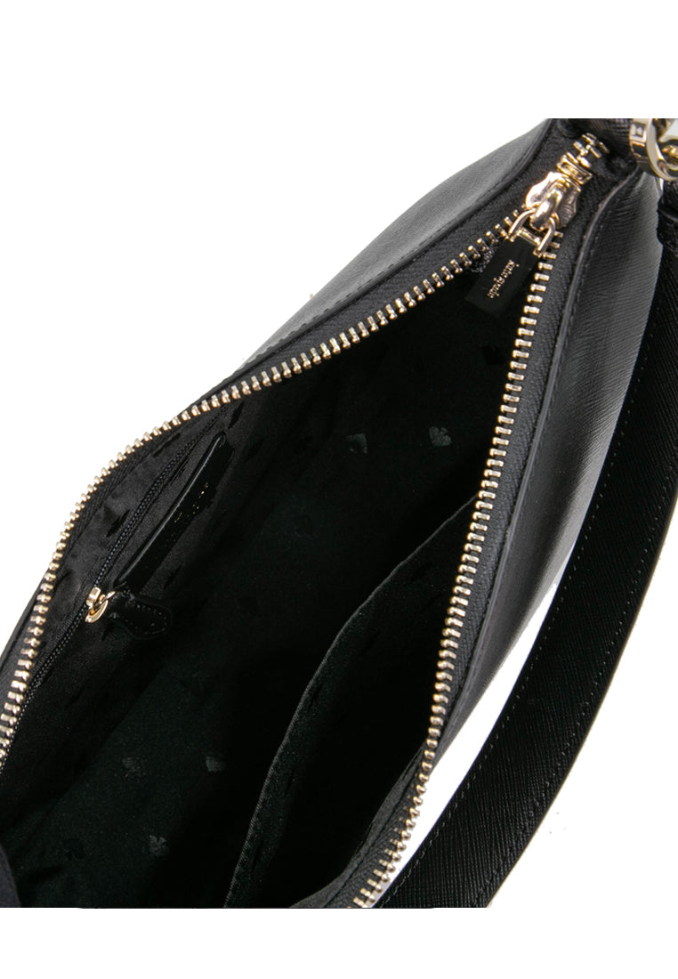 Kate Spade Staci Saffiano Leather Shoulder Bag - Black