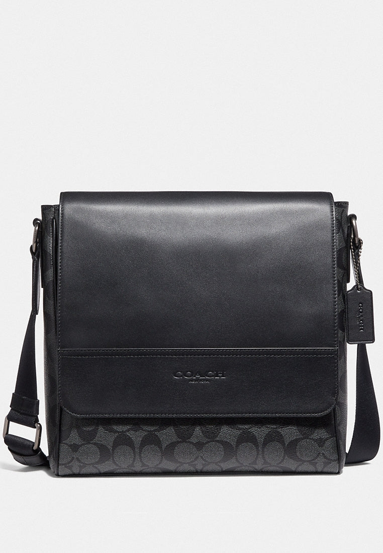 Coach Houston Map Bag In Signature Canvas - Black