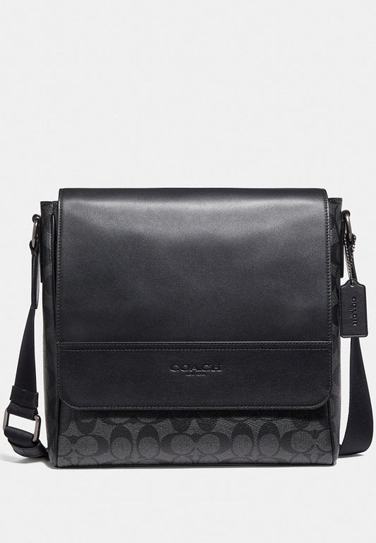 Coach Houston Map Bag In Signature Canvas - Black