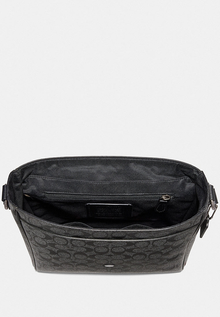 Coach Houston Map Bag In Signature Canvas - Black