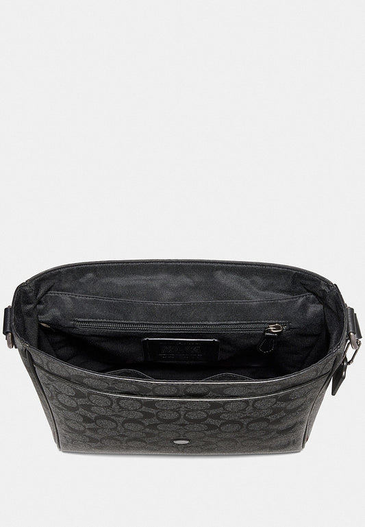 Coach Houston Map Bag In Signature Canvas - Black
