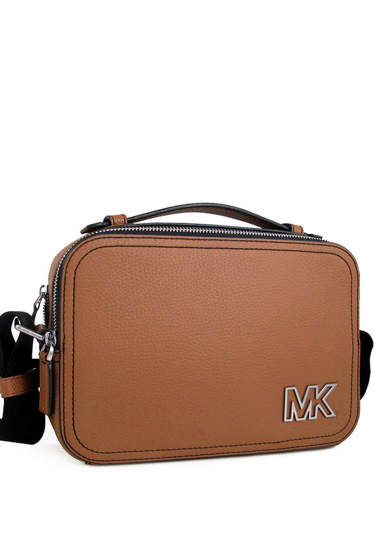 Michael Kors Mens Cooper Pebbled Leather Crossbody Bag - Brown