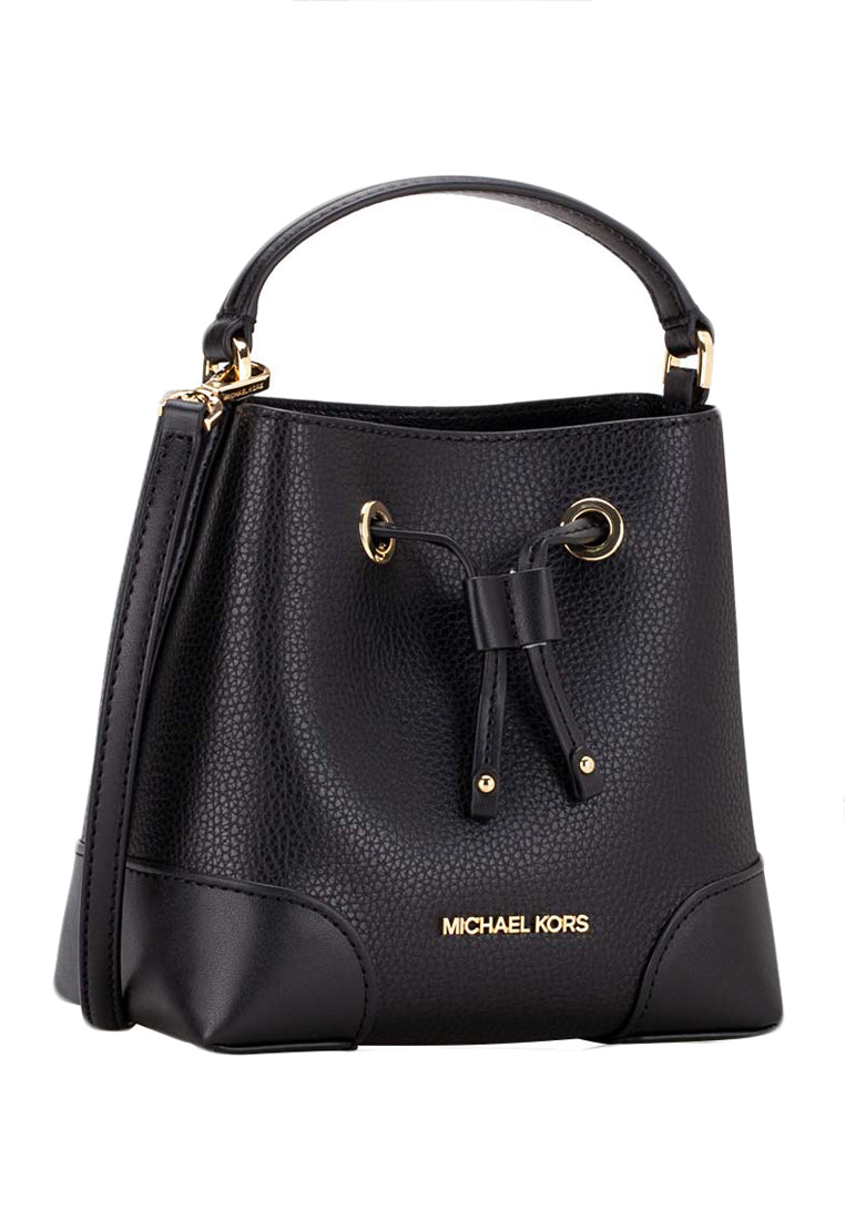 Michael Kors Mercer Small Pebbled Leather Bucket Bag - Black