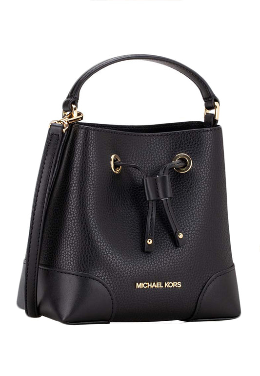 Michael Kors Mercer Small Pebbled Leather Bucket Bag - Black