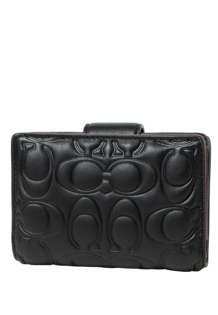 Coach Medium Corner Zip Wallet With Signature - Black