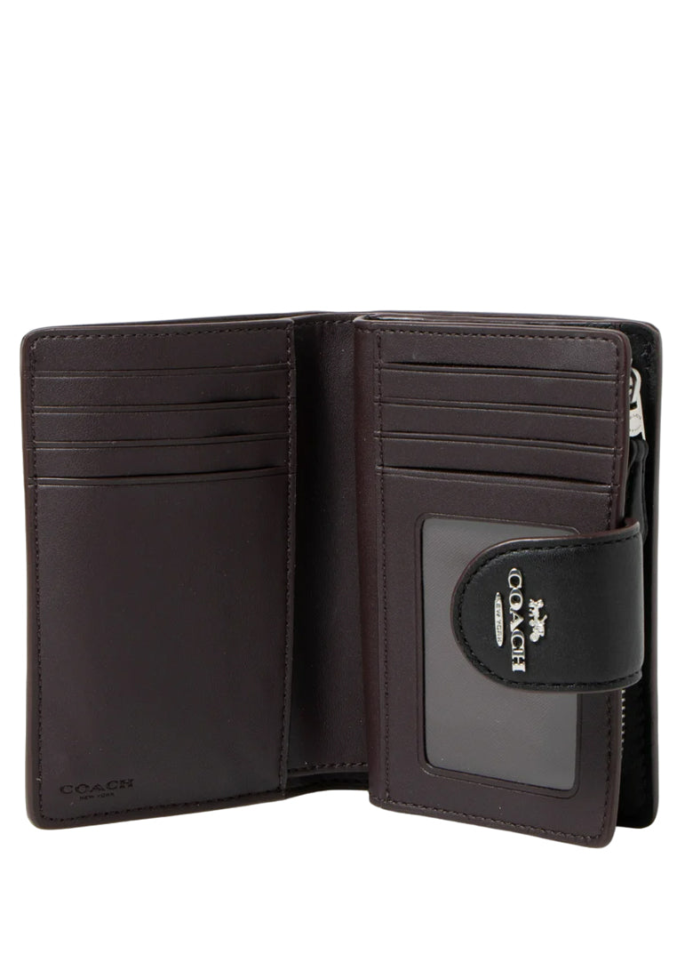Coach Medium Corner Zip Wallet With Signature - Black