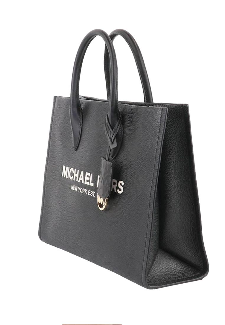 Michael Kors Mirella Medium Pebbled Leather Tote Bag - Black