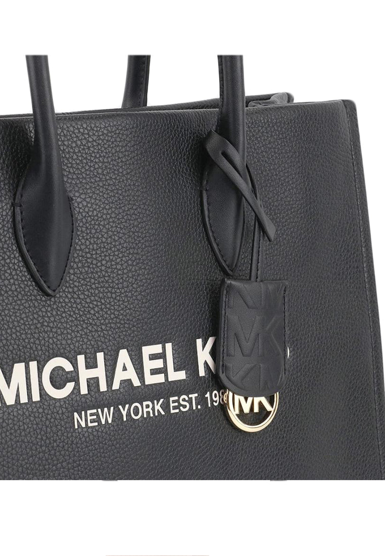 Michael Kors Mirella Medium Pebbled Leather Tote Bag - Black