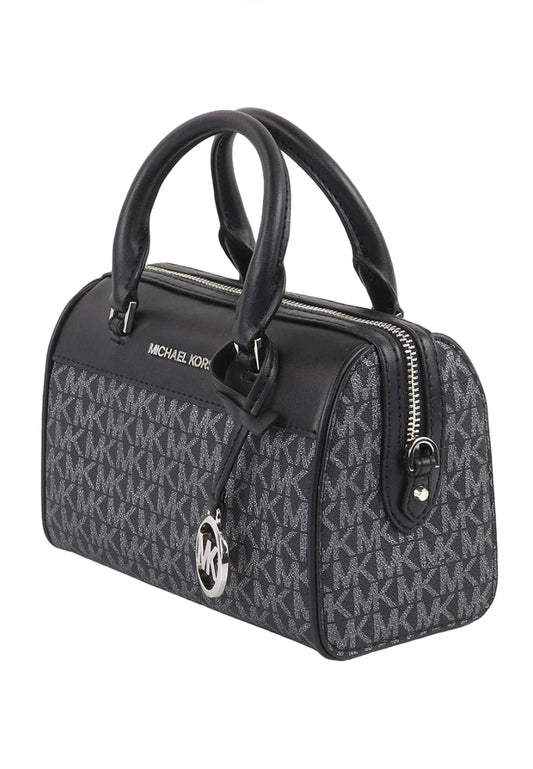 Michael Kors Travel Extra-Small Pebbled Leather Signature Duffle Crossbody Bag - Black