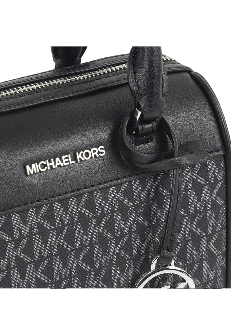 Michael Kors Travel Extra-Small Pebbled Leather Signature Duffle Crossbody Bag - Black