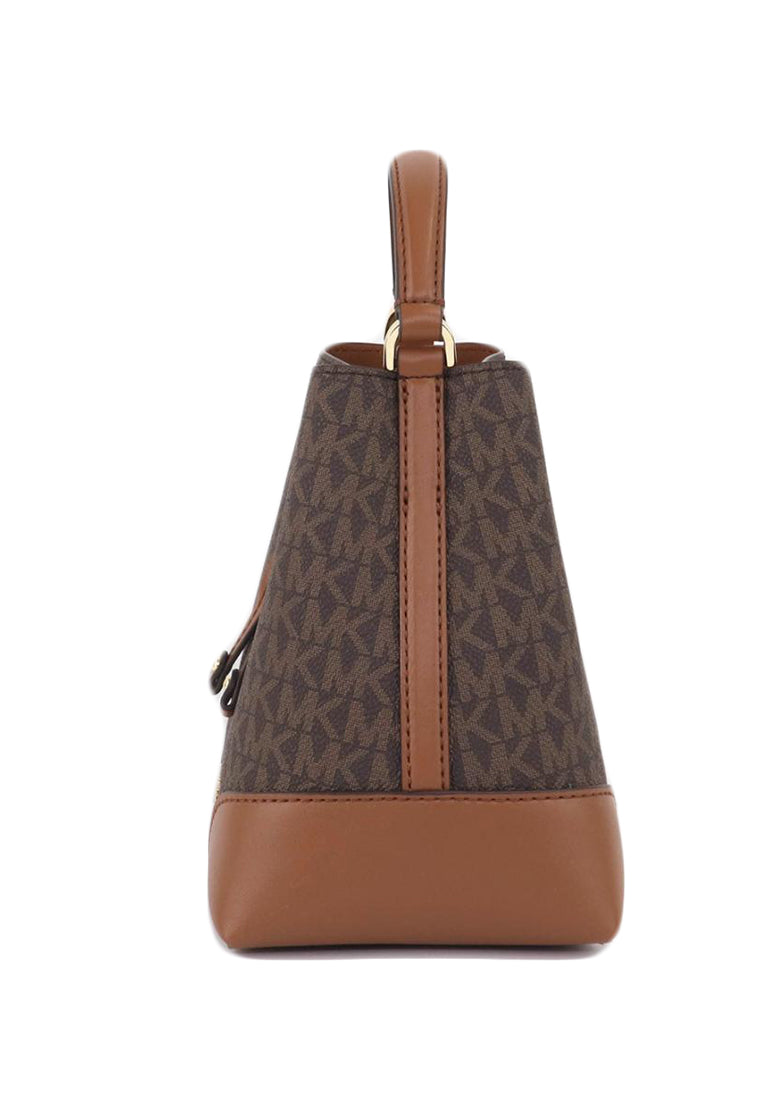 Michael Kors Mercer Small Logo Signature Bucket Bag - Brown