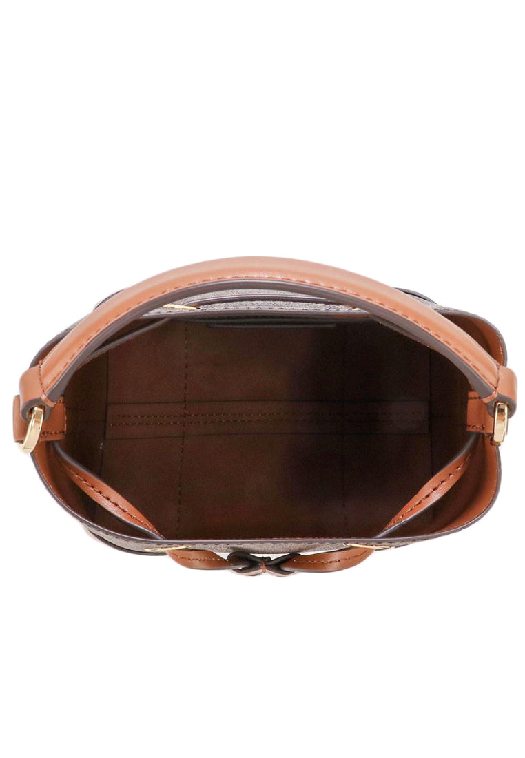 Michael Kors Mercer Small Logo Signature Bucket Bag - Brown