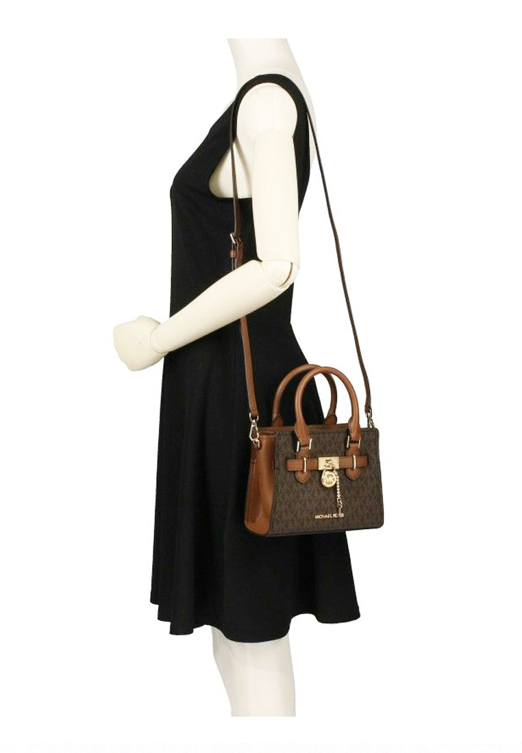 Michael Kors Hamilton Extra Small Satchel Signature Crossbody - Brown