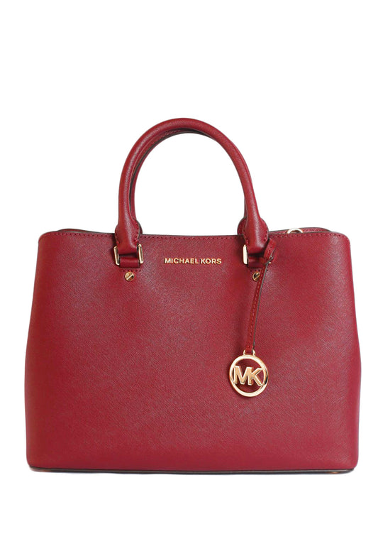 Michael Kors Savannah Saffiano Leather Large Satchel - Scarlet