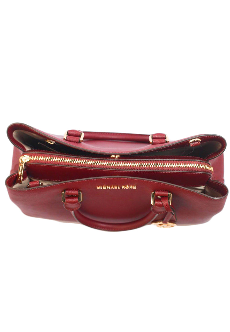 Michael Kors Savannah Saffiano Leather Large Satchel - Scarlet