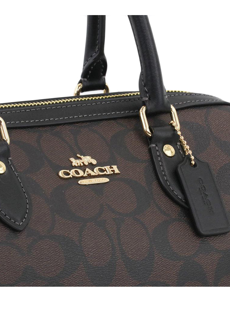Coach Rowan Satchel In Signature Canvas - Dark Brown