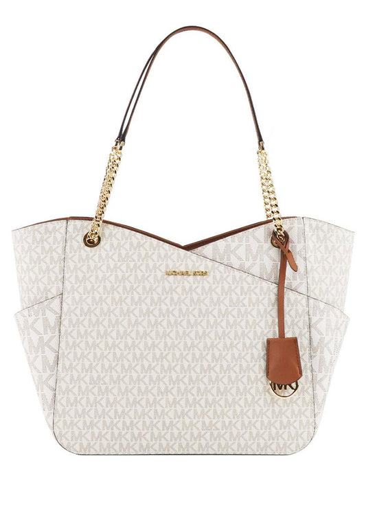 Michael Kors Jet Set Large Logo Shoulder Bag - Vanilla