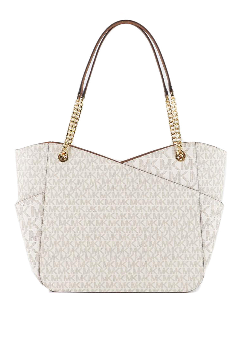 Michael Kors Jet Set Large Logo Shoulder Bag - Vanilla
