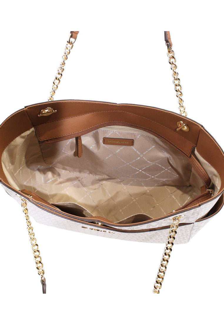 Michael Kors Jet Set Large Logo Shoulder Bag - Vanilla