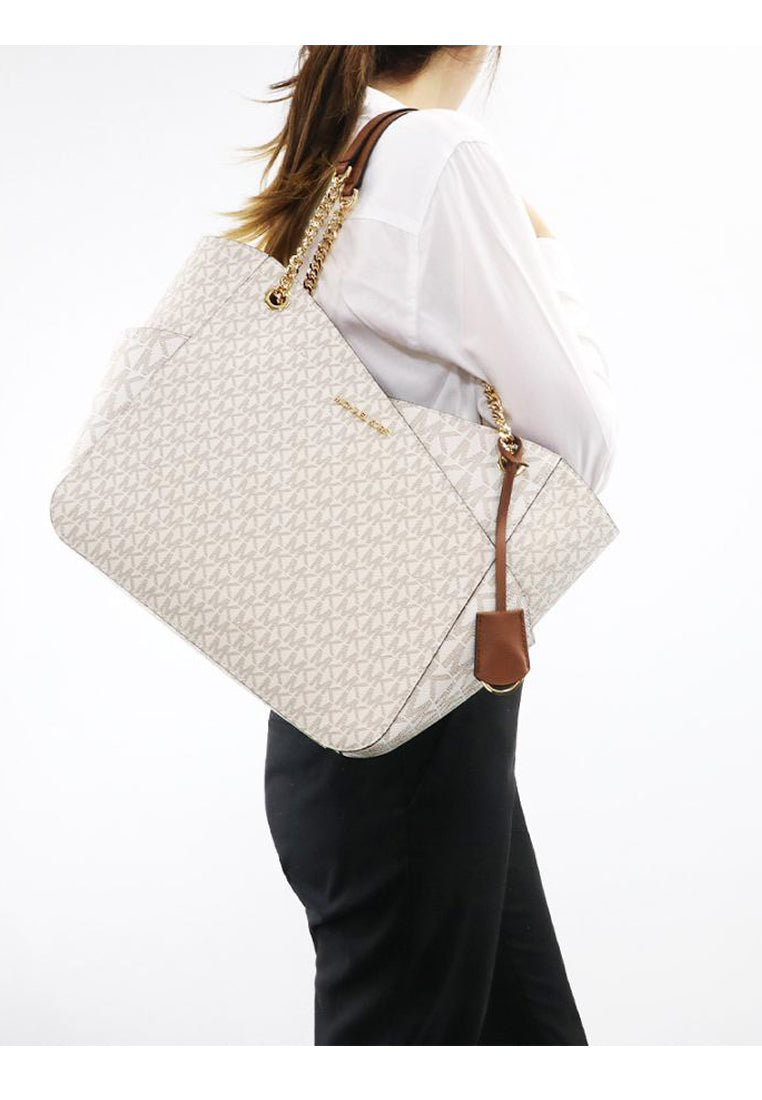 Michael Kors Jet Set Large Logo Shoulder Bag - Vanilla