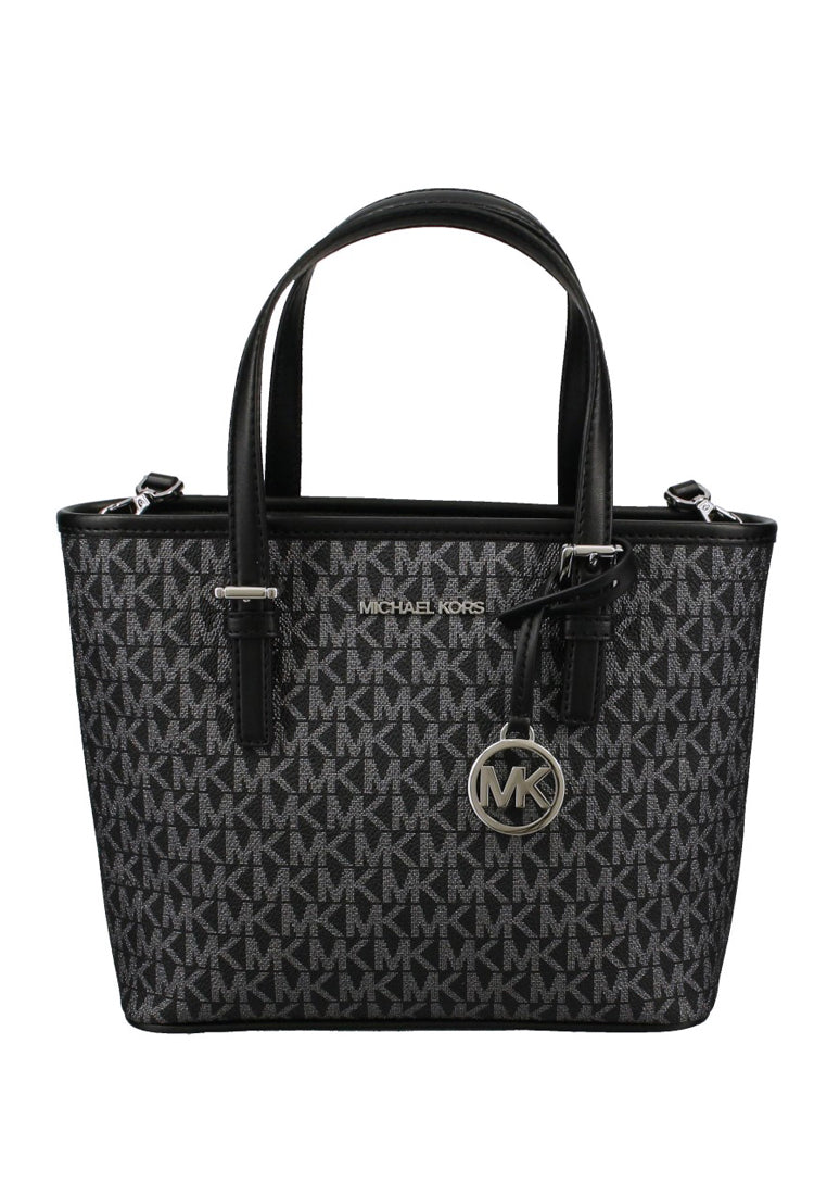 Michael Kors Jet Set Travel Extra-Small Logo Top-Zip Tote Bag - Black