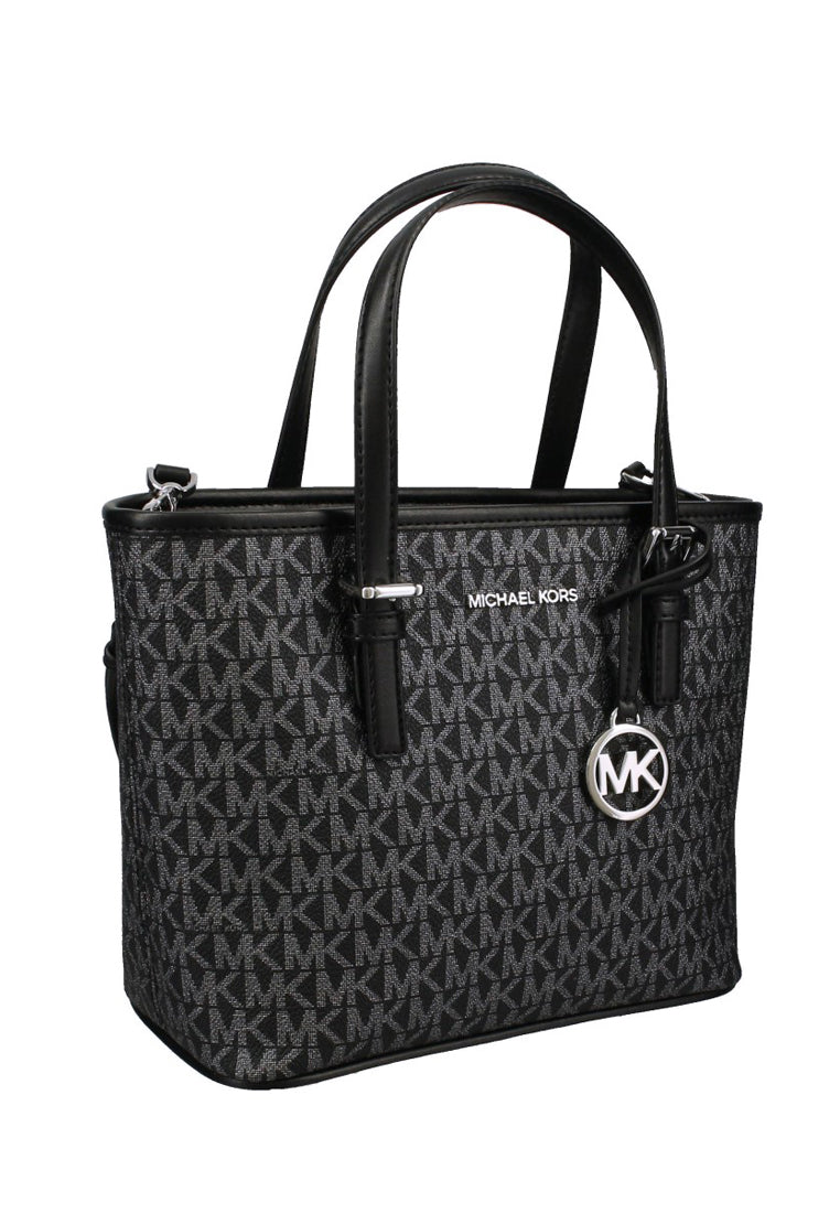 Michael Kors Jet Set Travel Extra-Small Logo Top-Zip Tote Bag - Black