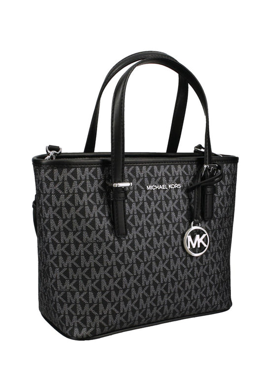 Michael Kors Jet Set Travel Extra-Small Logo Top-Zip Tote Bag - Black