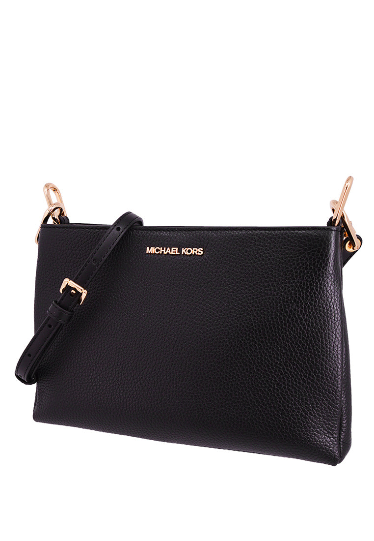 Michael Kors Trisha Medium Pebbled Leather Crossbody Bag - Black
