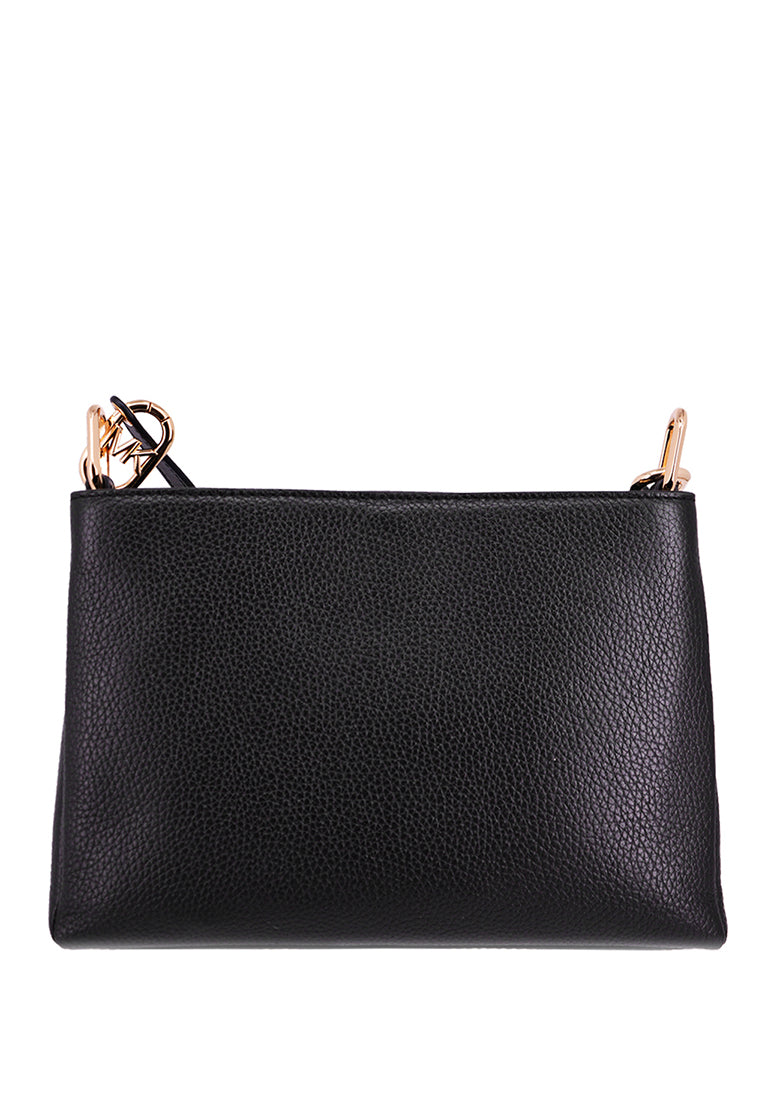 Michael Kors Trisha Medium Pebbled Leather Crossbody Bag - Black