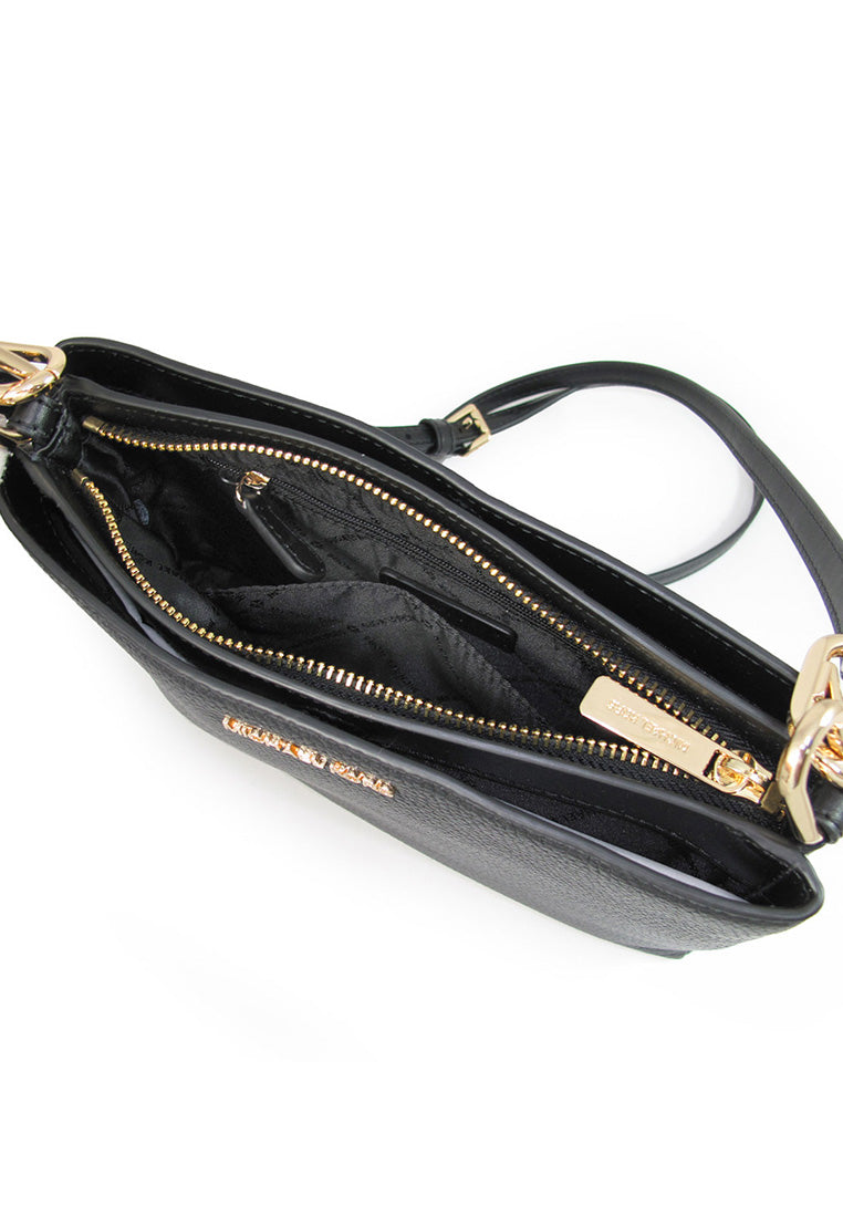 Michael Kors Trisha Medium Pebbled Leather Crossbody Bag - Black