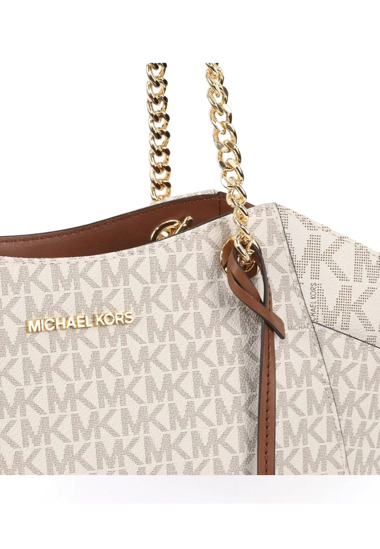Michael Kors Jet Set Travel Large Chain Shoulder Bag In Signature - Vanilla