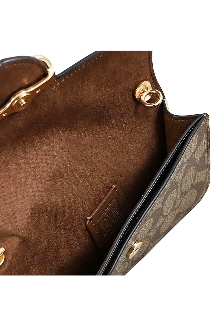 Coach Morgan Crossbody In Colorblock Signature Canvas - Brown