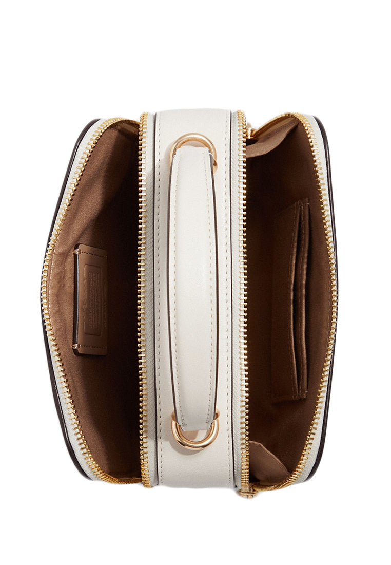Coach Signature Box Crossbody in Signature Canvas - Light Brown/White